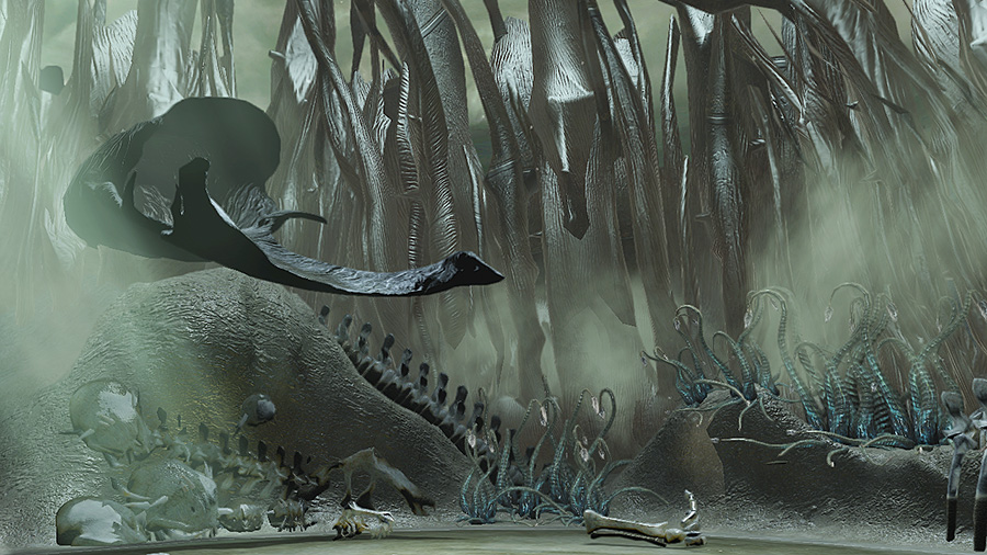Star Wars Rancor Graveyard for Xbox 360 - 3d modeling, texture painting, lighting, created by Mirena Rhee